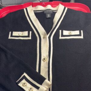 Adrienne Vittadini Black and Cream Jacket